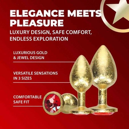 Ouch! Milan Collection - Zestaw Metalowych Korków Analnych - Złoty