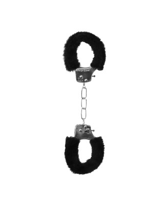 Beginner's Furry Hand Cuffs - Kajdanki z Futerkiem - Czarne