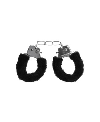Beginner's Furry Hand Cuffs - Kajdanki z Futerkiem - Czarne