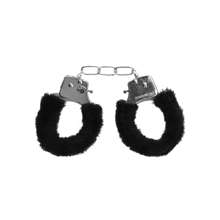 Beginner's Furry Hand Cuffs - Kajdanki z Futerkiem - Czarne