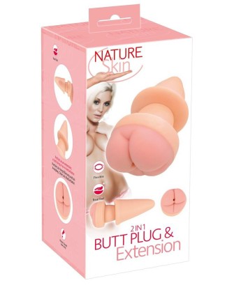 Nature Skin Butt Plu - Korek Analny i Masturbator w Jednym