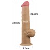 Love Toy – Dwuwarstwowy silikonowy dildo z uchwytem - 32cm