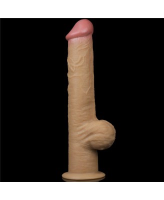 Love Toy – Dwuwarstwowy silikonowy dildo z uchwytem - 32cm