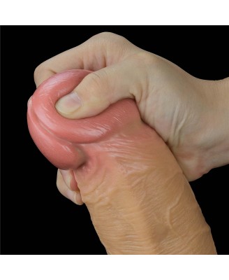Love Toy – Dwuwarstwowy silikonowy dildo z uchwytem - 32cm