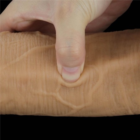 Love Toy – Dwuwarstwowy silikonowy dildo z uchwytem - 32cm