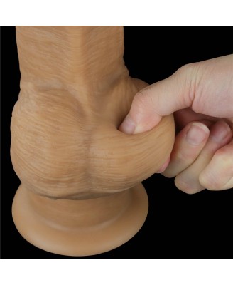 Love Toy – Dwuwarstwowy silikonowy dildo z uchwytem - 32cm