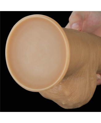 Love Toy – Dwuwarstwowy silikonowy dildo z uchwytem - 32cm