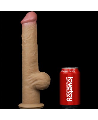 Love Toy – Dwuwarstwowy silikonowy dildo z uchwytem - 32cm