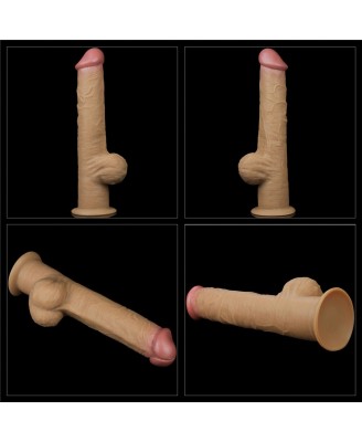 Love Toy – Dwuwarstwowy silikonowy dildo z uchwytem - 32cm