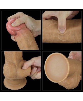 Love Toy – Dwuwarstwowy silikonowy dildo z uchwytem - 32cm