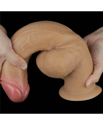 Love Toy – Dwuwarstwowy silikonowy dildo z uchwytem - 30cm
