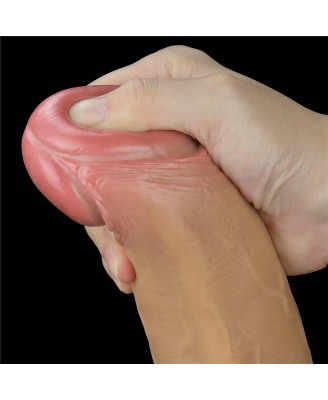 Love Toy – Dwuwarstwowy silikonowy dildo z uchwytem - 30cm