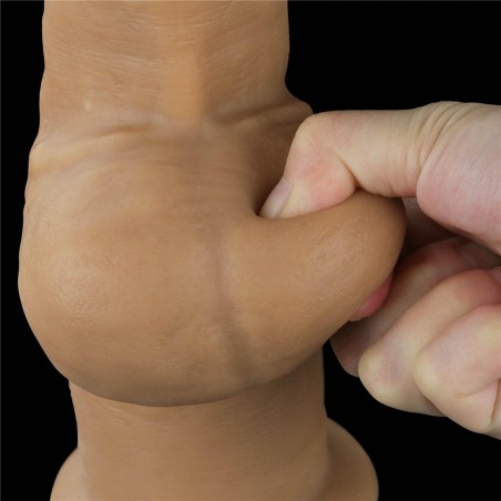 Love Toy – Dwuwarstwowy silikonowy dildo z uchwytem - 30cm