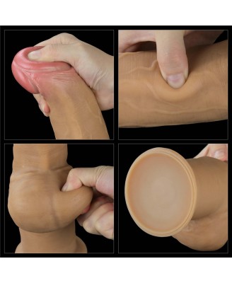 Love Toy – Dwuwarstwowy silikonowy dildo z uchwytem - 30cm