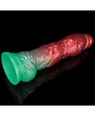 LoveToy - Monster Dildo - Nadmuchiwane - Czerwono-Zielone - 25cm