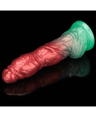 LoveToy - Monster Dildo - Nadmuchiwane - Czerwono-Zielone - 25cm