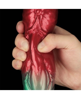 LoveToy - Monster Dildo - Nadmuchiwane - Czerwono-Zielone - 25cm