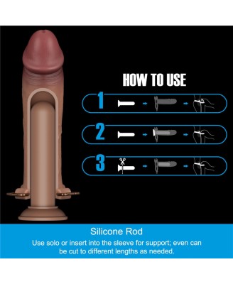 LoveToy Ingen zestaw strap-on z pustym dildo i silikonowym prętem 25cm - L/XL