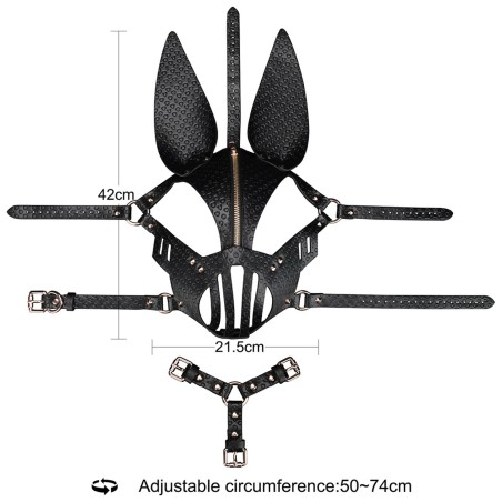 Rebellion Reign Dark Bunny Mask – PetPlay maska z uszami