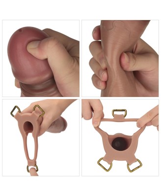 LoveToy Ingen zestaw strap-on z pustym dildo i silikonowym prętem 23cm