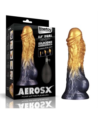 LoveToy - Monster Dildo - Nadmuchiwane - Złoto-Czarne - 20cm