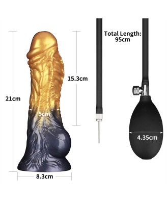 LoveToy - Monster Dildo - Nadmuchiwane - Złoto-Czarne - 20cm