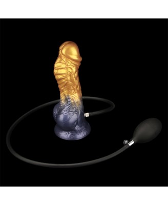 LoveToy - Monster Dildo - Nadmuchiwane - Złoto-Czarne - 20cm