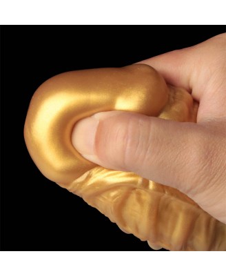 LoveToy - Monster Dildo - Nadmuchiwane - Złoto-Czarne - 20cm