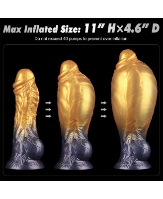 LoveToy - Monster Dildo - Nadmuchiwane - Złoto-Czarne - 20cm