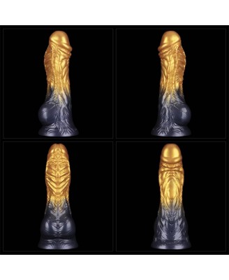 LoveToy - Monster Dildo - Nadmuchiwane - Złoto-Czarne - 20cm