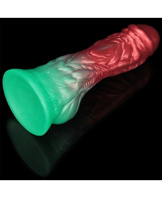 LoveToy - Monster Dildo - Nadmuchiwane - Czerwono-Zielone - 20cm