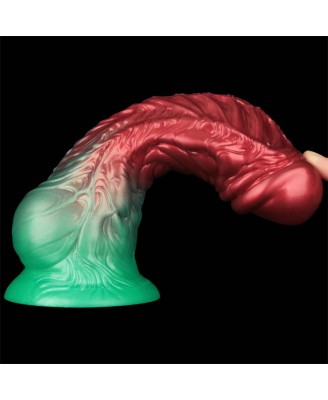 LoveToy - Monster Dildo - Nadmuchiwane - Czerwono-Zielone - 20cm
