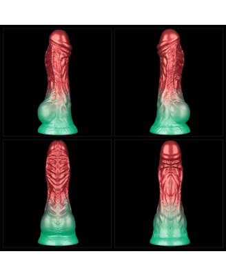 LoveToy - Monster Dildo - Nadmuchiwane - Czerwono-Zielone - 20cm