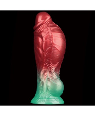 LoveToy - Monster Dildo - Nadmuchiwane - Czerwono-Zielone - 20cm