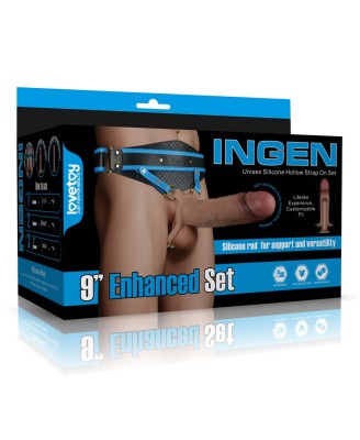 LoveToy Ingen zestaw strap-on z pustym dildo i silikonowym prętem 23cm