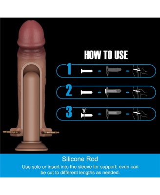 LoveToy Ingen zestaw strap-on z pustym dildo i silikonowym prętem 23cm