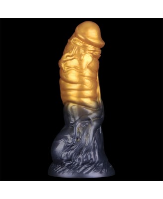 LoveToy - Monster Dildo - Nadmuchiwane - Złoto-Czarne - 19cm