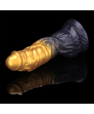 LoveToy - Monster Dildo - Nadmuchiwane - Złoto-Czarne - 19cm