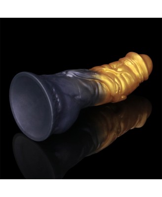 LoveToy - Monster Dildo - Nadmuchiwane - Złoto-Czarne - 19cm