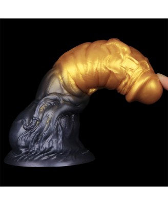 LoveToy - Monster Dildo - Nadmuchiwane - Złoto-Czarne - 19cm