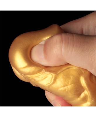 LoveToy - Monster Dildo - Nadmuchiwane - Złoto-Czarne - 19cm