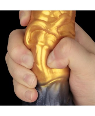 LoveToy - Monster Dildo - Nadmuchiwane - Złoto-Czarne - 19cm