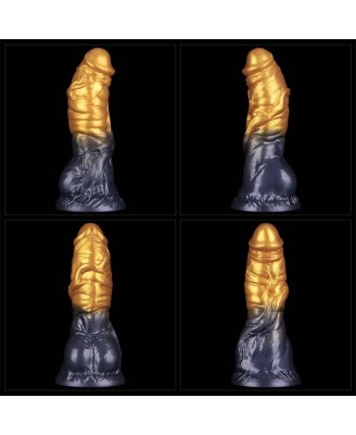 LoveToy - Monster Dildo - Nadmuchiwane - Złoto-Czarne - 19cm