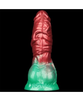 LoveToy - Monster Dildo - Nadmuchiwane - Czerwono-Zielone - 19cm