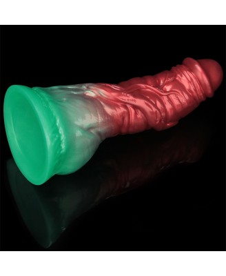 LoveToy - Monster Dildo - Nadmuchiwane - Czerwono-Zielone - 19cm