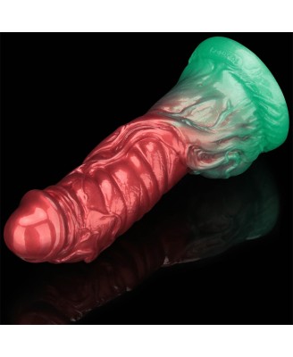LoveToy - Monster Dildo - Nadmuchiwane - Czerwono-Zielone - 19cm