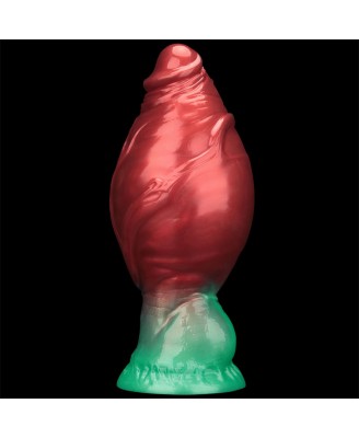 LoveToy - Monster Dildo - Nadmuchiwane - Czerwono-Zielone - 19cm