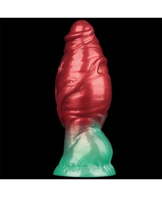 LoveToy - Monster Dildo - Nadmuchiwane - Czerwono-Zielone - 19cm