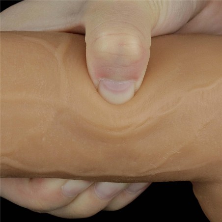 Love Toy – Dwuwarstwowy silikonowy dildo z uchwytem - 28cm