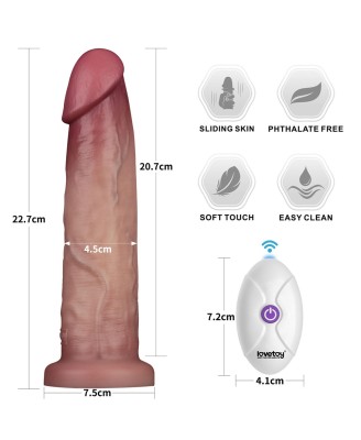 Sliding Skin Pro II Dual Layer - Realistyczne Dildo Wibrator - 23cm